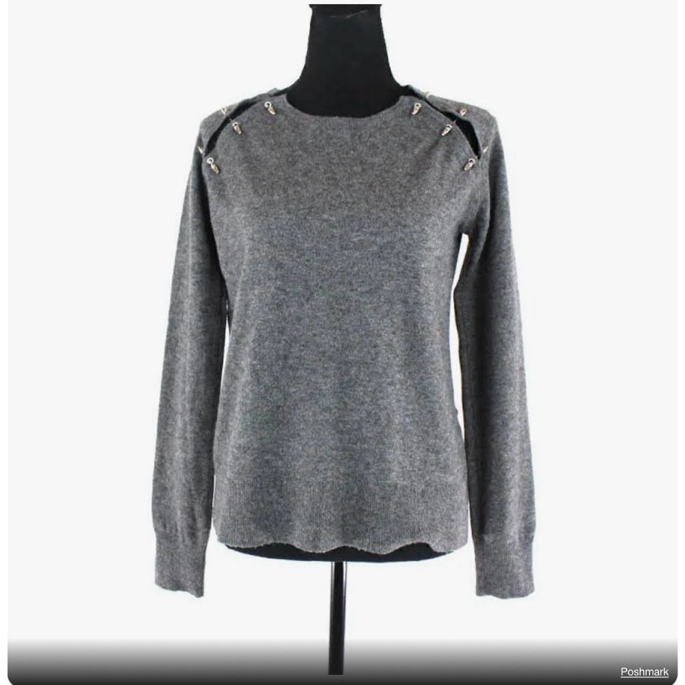 The Kooples cashmere sweater with safety pins size 1